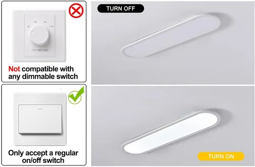 Miniatura 5 de Ganeed Lámpara de techo LED de 27.6 pulgadas, lámparas de techo lineales de alto brillo, blanco frío de 6000 K, luminaria moderna ultra fina