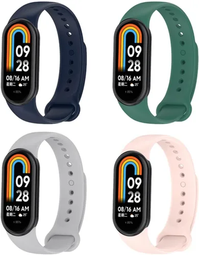 Miniatura 9 de KOMI Correa de reloj compatible con Xiaomi Mi Band 8, correa de repuesto de silicona suave deportiva ajustable para mujeres y hombres 11 paquete