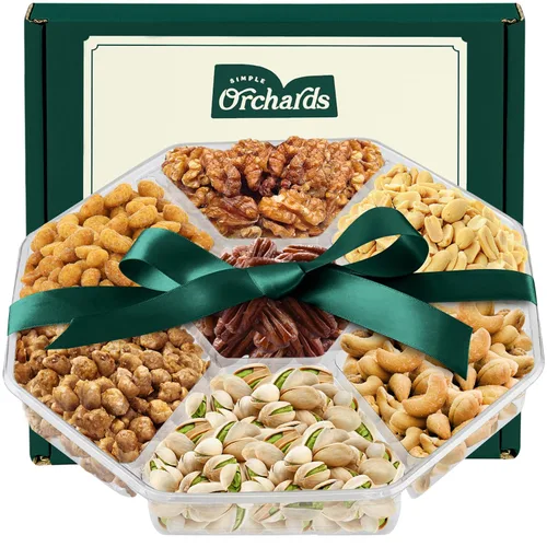 Miniatura 10 de Cesta de regalo de frutos secos de la colección Gourmet Cravings, aperitivos kosher saludables, caja mixta de frutos secos premium bandeja de ramo