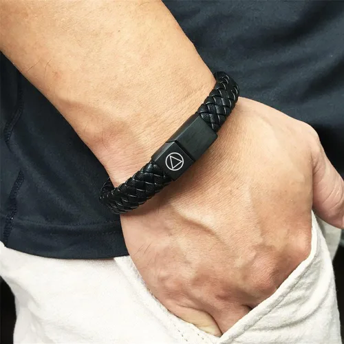 Miniatura 5 de ForeverWill Pulsera ajustable de silicona sobriedad, pulsera de recuperación de adicciones AA AF Alchohol personalizada para hombres, mujeres