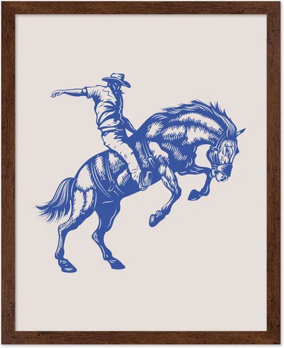Miniatura 52 de Poster Master Póster de Rodeo marrón – Estampado retro de vaquero sobre caballo – Arte de vaquero – Arte occidental – Arte del salvaje oeste