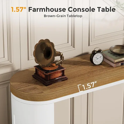 Miniatura 5 de Mesa consola de 55 pulgadas de largo para entrada, mesa de sofá detrás del sofá, mesa de entrada de madera, mesa de vestíbulo, mesa de pasillo