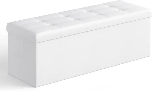 Miniatura 22 de SONGMICS Mazie Collection - Banco otomano plegable de almacenamiento de 43 pulgadas, otomana con almacenamiento, taburete reposapiés, carga de 660