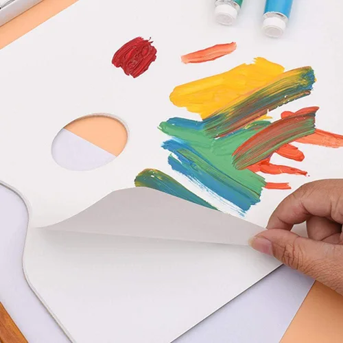 Miniatura 2 de 35 hojas de papel de paleta, paleta de mezcla de pintura A4, paleta de papel, almohadilla de pintura acrílica, suministros de mezcla para acuarela