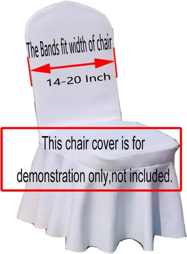 Miniatura 6 de 50 lazos elásticos para silla, bandas elásticas para silla con hebilla deslizante, lazos para bodas, hoteles, banquetes, fiestas de cumpleaños
