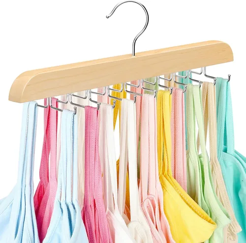 Resovo - Gancho para camisetas sin mangas con madera premium, 20 de gran capacidad, ahorro de espacio, rotación de 360 grados, ganchos plegables de