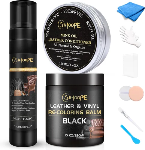 Kit de reparación de cuero-limpiador-negro-recolorante-bálsamo-acondicionador-aceite de visón para asiento de coche-muebles-sofá-zapato- mejor