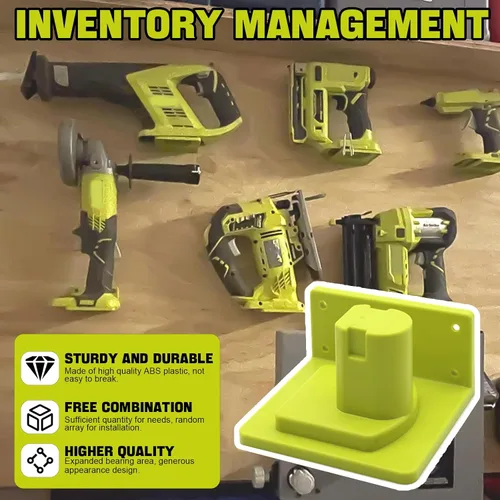 Miniatura 3 de Paquete de 10 soportes de pared para herramientas compatibles con Ryobi 18V herramientas eléctricas soporte para muelle de pared gancho organizador