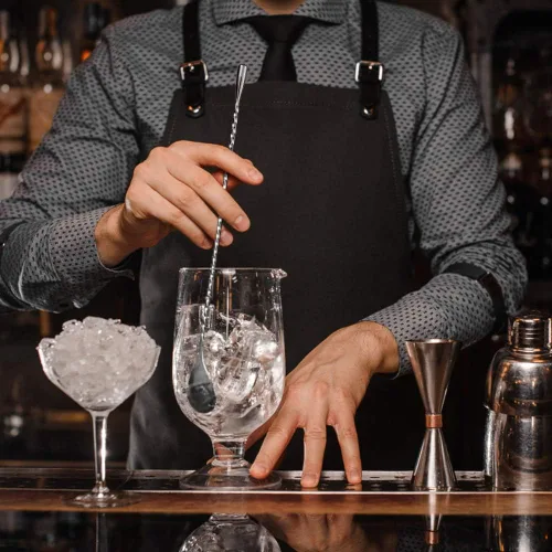 Miniatura 9 de Briout Cuchara de bar agitadores de cóctel para bebida, acero inoxidable de 12 pulgadas de mango largo, color negro, 2 piezas