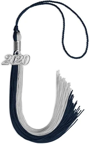 Miniatura 159 de Endea Graduation Borla de doble color con gota de fecha plateada (negro/oro antiguo, 2025)