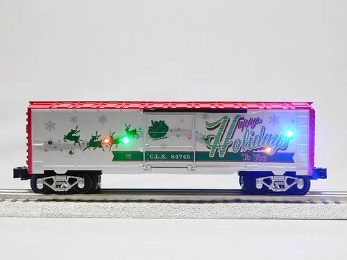 Miniatura 2 de Lionell Navidad Luz Express Happy Holidays Sonidos Boxcar O Gauge Modelo Ferrocarril Tren