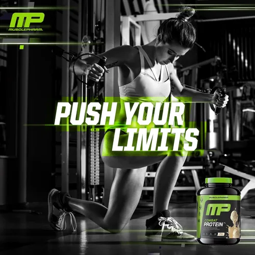 Miniatura 6 de MusclePharm Combat Protein Powder, sabor a vainilla, alimenta los músculos para entrenamientos productivos, 5 fuentes de proteínas incluyendo