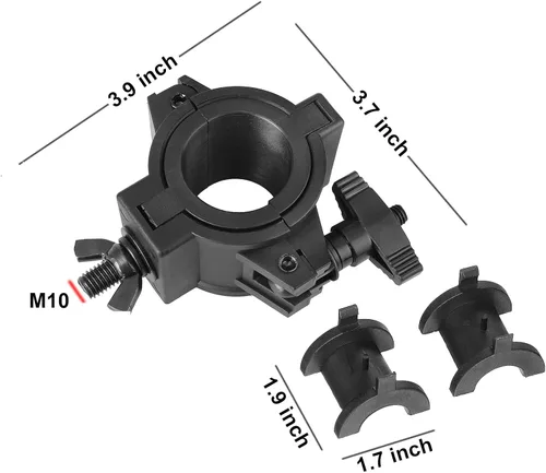 Miniatura 6 de Paquete de 10 abrazaderas de iluminación de escenario para luces de DJ, abrazadera de plástico O Truss para tubo redondo de 1 pulgada, 1-1/2