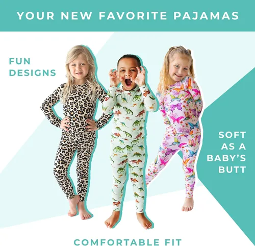 Miniatura 4 de Posh Peanut Girls Pajamas Set - Soft Viscose from Bamboo Kids Two Piece PJ - Easy Care Toddler Sleepers Little Girl Clothes