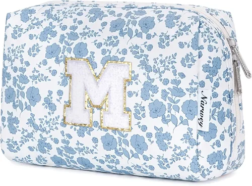 Miniatura 8 de Narwey Bolsa de maquillaje con inicial, regalos de graduación para adolescentes, niñas, niños y adolescentes, cosas de moda de 6 a 18 años, bolsa