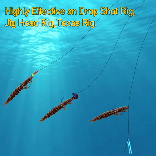 Miniatura 6 de Dr.Fish Paquete de 8/20 señuelos de pesca suave Hellgrammite cebo de gusano de 2 ''/3 pulgadas de agua dulce Bass Pesca Señuelos de plástico Grub