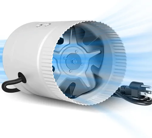 Miniatura 5 de iPower Ventilador de conducto de refuerzo en línea de 4 pulgadas, ventilador de ventilación de escape HVAC con bajo ruido para baños, cocinas