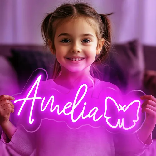Miniatura 10 de Letrero de neón personalizado – Letrero de neón LED personalizado con nombre para decoración de pared, dormitorio, regalos de cumpleaños para niñas