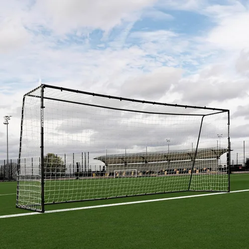 QUICKPLAY GS Porterías de Fútbol - Portería de Fútbol de Acero Galvanizado Súper Duradera [5 Tamaños] Tamaños Reglamentarios, Red Profunda, Movible