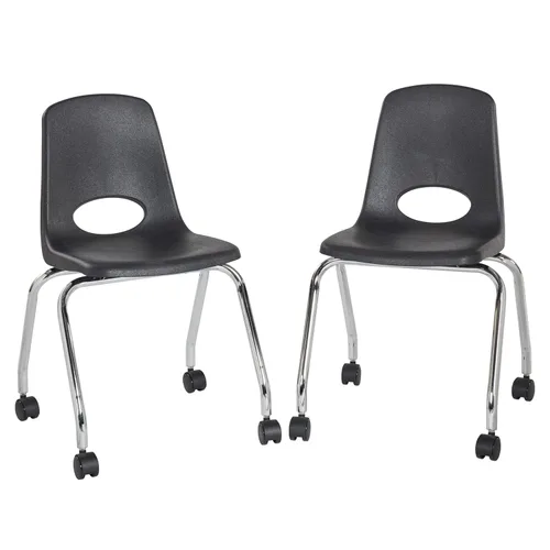 FDP - Silla escolar móvil de 18 pulgadas con ruedas para niños, adolescentes y adultos, asiento ergonómico para aprendizaje en casa, aula u oficina,