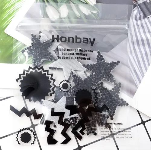 Miniatura 7 de Honbay Parches de diamantes de imitación en forma de estrella, adhesivos termofusibles, apliques de reparación de ropa, parches de decoración