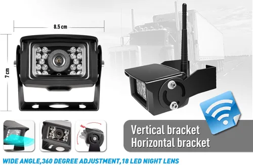 Miniatura 5 de ZEROXCLUB Kit de sistema de cámara de seguridad digital inalámbrica, sin interferencias, IP69, cámara de visión trasera + monitor LCD de 7 pulgadas
