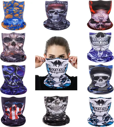 Miniatura 36 de Mascarillas de Polaina para el Cuello, Bufanda en Tubo, Bandanas Sin Costuras, Pañuelos para el Rostro, Cubierta Multiusos para la Cabeza