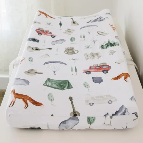 Miniatura 8 de Pobibaby Paquete de 2 fundas para cambiadores para niños, funda de mezcla de algodón de alta calidad, suaves y transpirables, sábanas para toallas