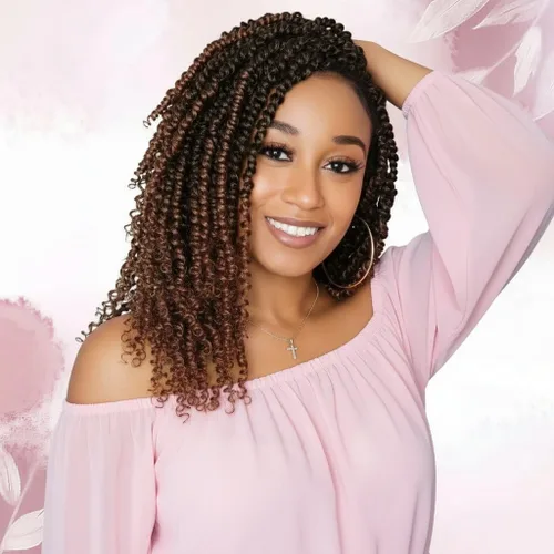Miniatura 25 de Fulcrum Pelo de ganchillo Passion Twist de 8 pulgadas, 9 paquetes de cabello pretrenzado y prerrizado para mujeres negras (8 pulgadas