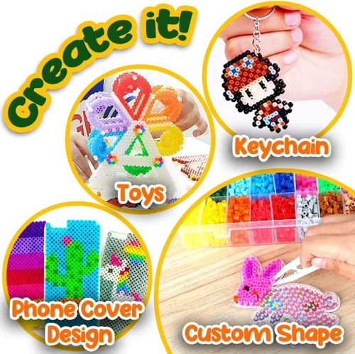Miniatura 6 de Goody King Kit de cuentas fusibles de artes y manualidades para niños con instrucciones (idioma español no garantizado) – Juego de cuentas
