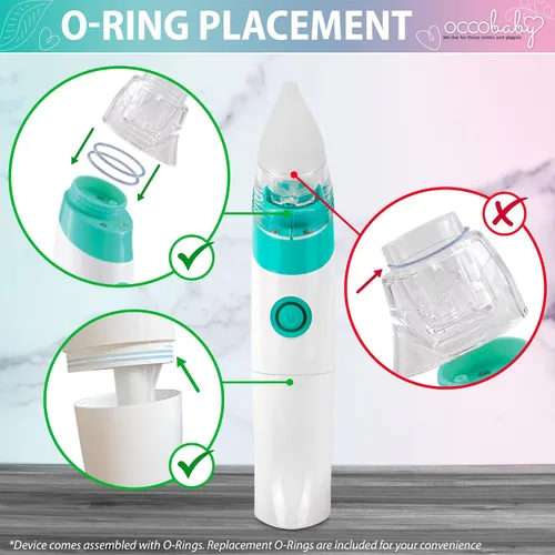 Miniatura 4 de OCCObaby Kit de accesorios de aspirador nasal de batería - Kit de repuesto de chupón de nariz OCCObaby