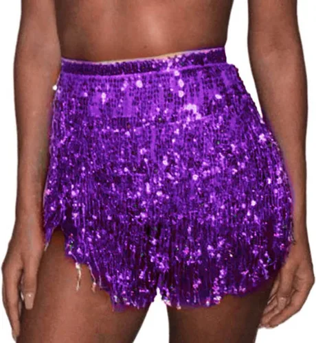 REETAN Falda Boho para danza del vientre con lentejuelas, mascada de cadera con flecos y borlas falda para fiestas, bailes,actuaciones y disfraces