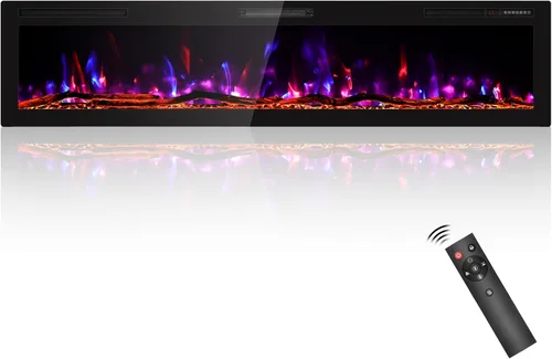 Miniatura 12 de Zionheat - Chimenea eléctrica ultrafina de 36 pulgadas para sala de estar, chimenea independiente/insertos/montado en la pared con control remoto