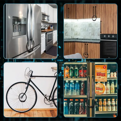 Miniatura 5 de Hestya Cerradura de gabinete de nevera, congelador, refrigerador, 3 piezas, 10000 combinaciones de cerraduras de seguridad para puertas francesas