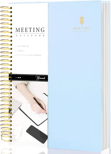 Miniatura 17 de Cuaderno de Reuniones para Trabajo con Elementos de Acción 5.5×8.5 Tapa Dura Espiral Planificador de Reuniones para Oficina Negocios Notas