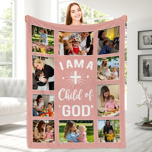 Miniatura 14 de Magimagine - Manta personalizada para papá con foto, mantas personalizadas con foto para papá de parte de su hija o hijo, regalos de cumpleaños