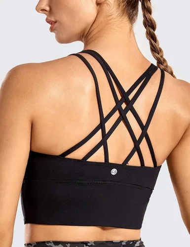 Miniatura 3 de CRZ YOGA - Sujetador deportivo con tirantes delgados para mujer, con relleno y sin varillas para entrenamiento de mediano impacto