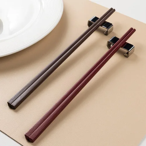 Miniatura 2 de 5 pares de palillos reutilizables de primera calidad, aptos para lavavajillas, 9.57 pulgadas/9.6 in, palillos antideslizantes mate, palillos chinos