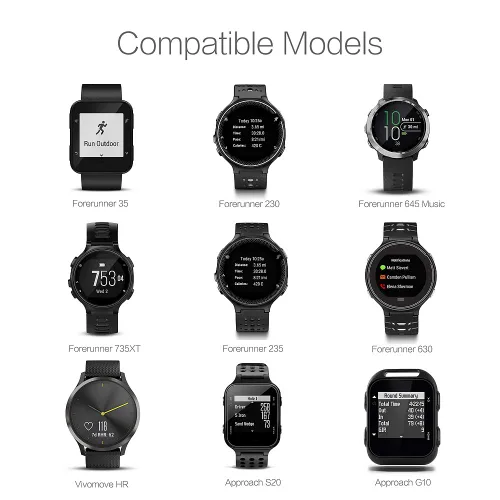 Miniatura 2 de TUSITA Cargador compatible con Garmin Forerunner 35 35J 230 235 630 645 Music 735XT, Approach G10 S20, Vivomove HR, ForeAthlete 35J, Lily - Cable