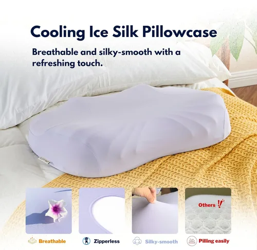 Miniatura 5 de Almohada para aliviar el dolor de cuello, almohada cervical para dormir con diseño único Wave Valley para un masaje suave, almohada para dormir