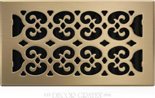 Miniatura 6 de Placa embellecedora cromada Decor Grates con ornamento Acabado cepillo níquel (Brushed Nickel Finish)