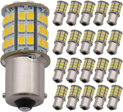 Miniatura 10 de GRV BA15S 1156 1141 foco LED 4 W 56-2835 SMD súper brillante corriente continua y alterna 12 V-24 V 40 W, lámpara de halogéno de reemplazo