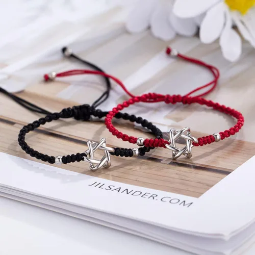 Miniatura 6 de Pulsera de cuerda roja con estrella de David para mujer, amuleto de la suerte, magen David, joyería, regalos de Navidad