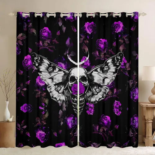 Miniatura 32 de Erosebridal Cortinas de Rosas Rojas 3D Tratamientos para Ventanas de Guepardo, Paneles de Cortinas con Estampado de Gato Leopardo para Sala