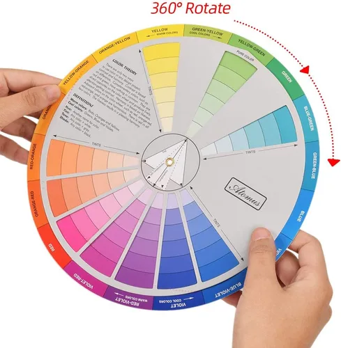 Miniatura 7 de Rueda de colores creativos, guía de aprendizaje de mezcla de pintura, herramienta de enseñanza de clase de arte para maquillaje, tabla de mezcla