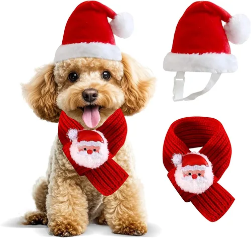 Miniatura 11 de Sombrero de Papá Noel de conejillo de indias, gatito, conejo, hámster, chinchilla, erizo, hurones, ardilla, sombrero de Navidad, gorra de Papá Noel