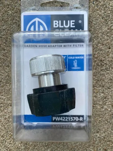 AR Blue Clean Adaptador de manguera de jardín con filtro PW4221570-R, acoplador eléctrico para lavadora a presión, aluminio