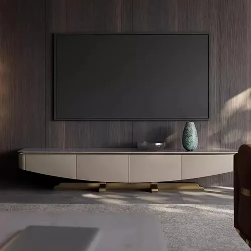 Miniatura 5 de TV Stand for Bedroom Marble Slate Countertop TV Cabinet Living Room Media Entertainment Center Home Audio-Visual Storage(220 * 40 * 40cm)