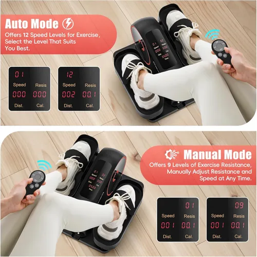 Miniatura 4 de ANCHEER Máquina elíptica para debajo del escritorio, mini bicicleta estática 2 en 1, pantalla digital, 9 niveles de resistencia, 12 niveles