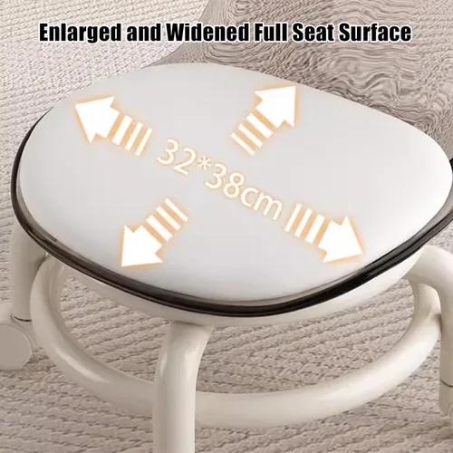 Miniatura 3 de Silla de polea de acrílico, taburete bajo con polea de respaldo, taburete ergonómico bajo para limpieza del hogar, taburetes de oficina, lavandería